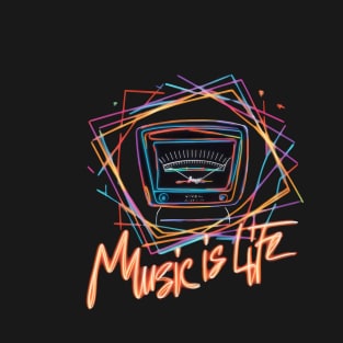 "Neon VU Meter Graffiti Art Print" - Music Life Lover Song T-Shirt