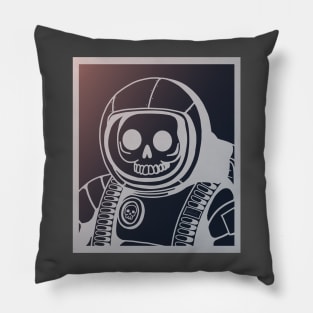 Skeleton Astronaut Dark Theme Pillow