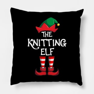 Knitting Elf Matching Family Christmas Pillow