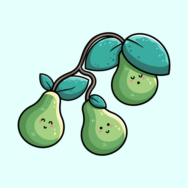 Three Kawaii Cute Pears by freeves