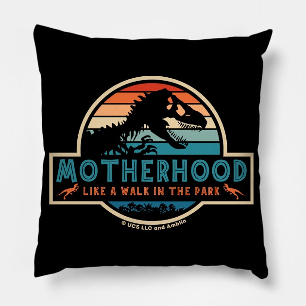 Jurassic Park motherhood, like a walk in the park. Birthday party gifts. Officially licensed merch. Perfect present for mom mother dad father friend him or her Pillow by SerenityByAlex