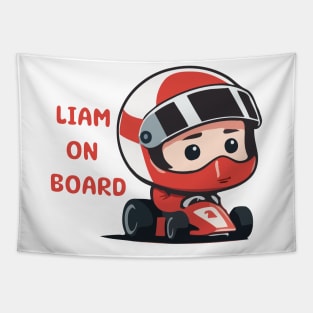 Liam on board Racer Tapestry