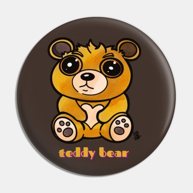 Kawaii Teddy Bear - Teddy Bear Pin by Alt World Studios