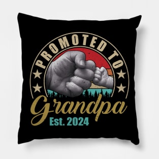 Promoted To Grandpa Est 2024 Fathers Day New Grandpa Pillow