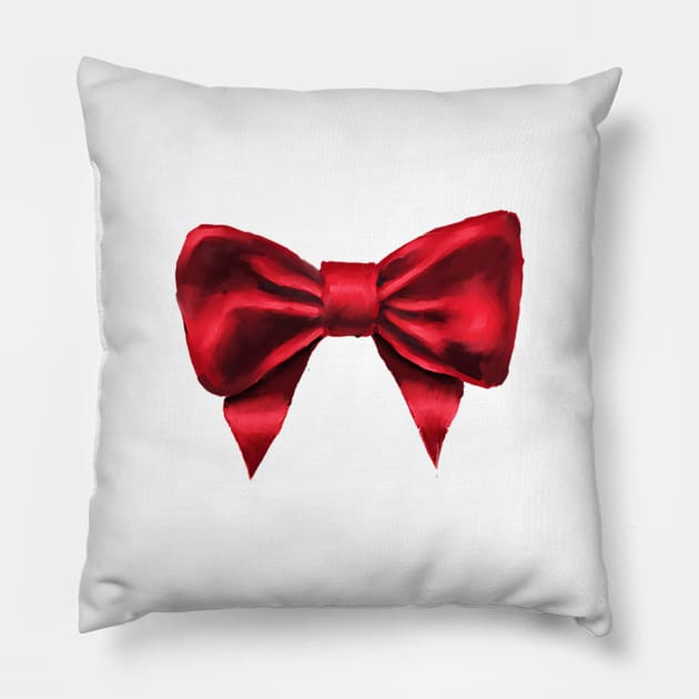 Big Red Bow Pillow by PeggyNovak