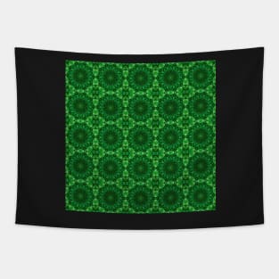 Green Clover Kaleidoscope pattern 8 Tapestry