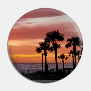 Multicolor Sunset in Palm Trees in Panama City Beach Florida Pin