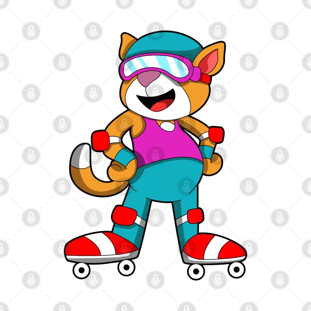 Cat at Inline skating with Inline skates & Helmet by Markus Schnabel