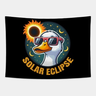 Solar Eclipse Duck With Sunglasses Tapestry