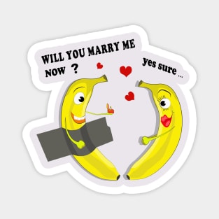 Banana Duct-Taped to a Wall will you marry me Magnet