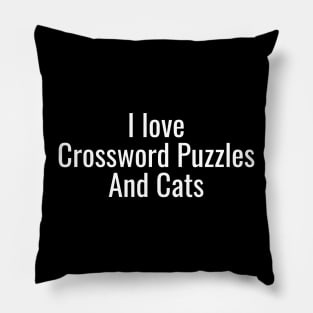 I Love Crossword Puzzles And Cats Pillow