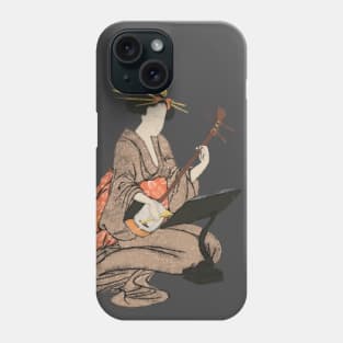 Geisha playing shamishen Phone Case