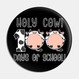 Happy 100Th Day Of School Cow Teacher Or Students Boys Girls Pin