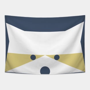 Peek-a-Boo Raccoon in Navy and Gold Tapestry