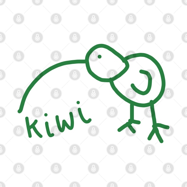 Funny Kiwi Doodle Green by ellenhenryart