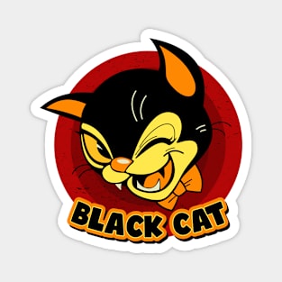 Sly black cat Magnet