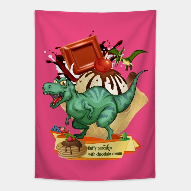 Dinosaurs in Ice Cream with Fine Chocolate Tapestry by black8elise