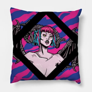 Demoness Colorful Design-Fantasy Art Pillow