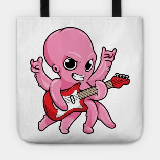 Octopus as rock star with a guitar Tote