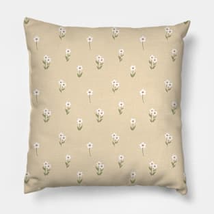 Wildflower Meadow Boho Daisy Floral Print Pillow