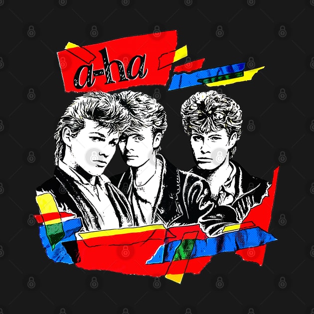 Vintage Styled 80s A-Ha Design (on black) by DankFutura