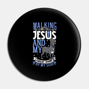 Jesus and dog - German Mastiff Pin