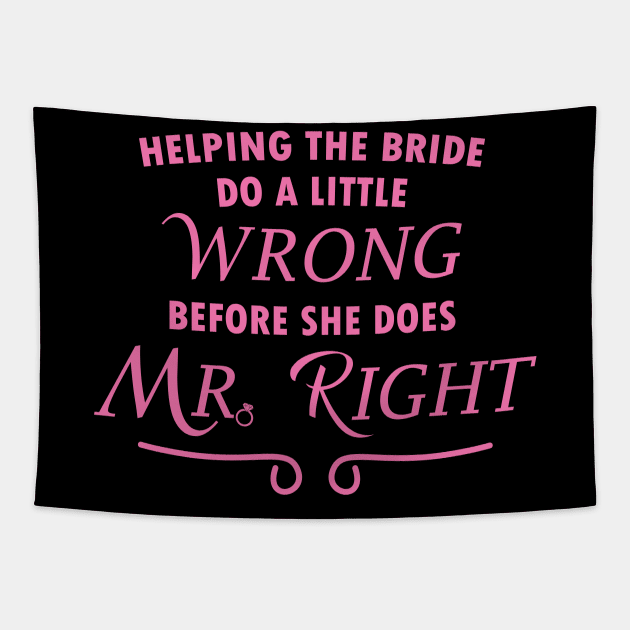 Helping the bride do a little wrong Tapestry by Litho