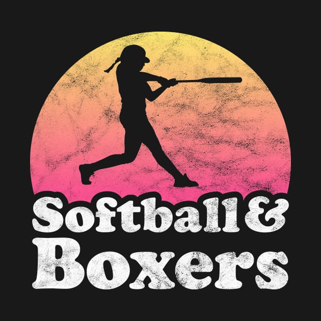 Softball and Boxers Gift for Softball Player and Dog Lover by JKFDesigns