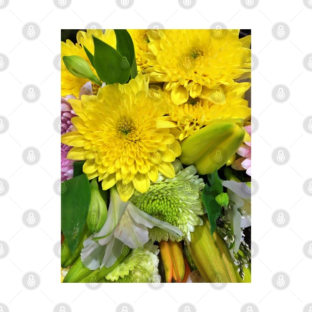 Bouquet of White, Yellow, Pink and Green Flowers - Beautiful Floral Photo by Ric1926