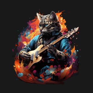 Ocelot Playing Guitar T-Shirt