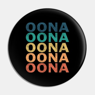 Oona Name T Shirt - Oona Vintage Retro Name Gift Item Tee Pin