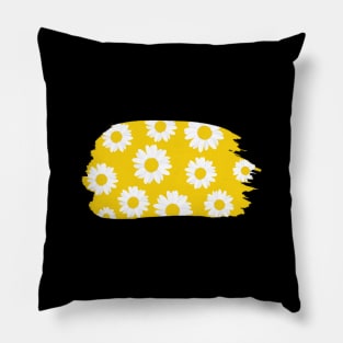 Daisy Minimal Yellow Background & White Petals Cute Blossom Pillow