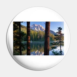 Mt Moran Reflected In String Lake Grand Teton National Park Pin