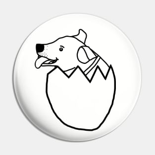 Minimal Jack Russell Dog Hatching from Egg Pin