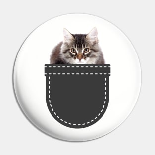 Cat in Pocket (Siberian Cat) Pin