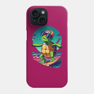 Cool Surfing Turtle Phone Case