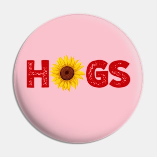 Hogs with Sun Flower Design Pin