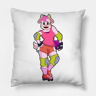 Goat as Inline Skater with Inline Skates Pillow