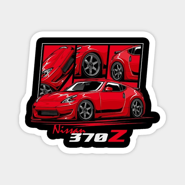 Red Nissan 370z JDM Car Magnet by T-JD