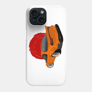 Orange Mazda RX7 Rocket Bunny Back View Phone Case