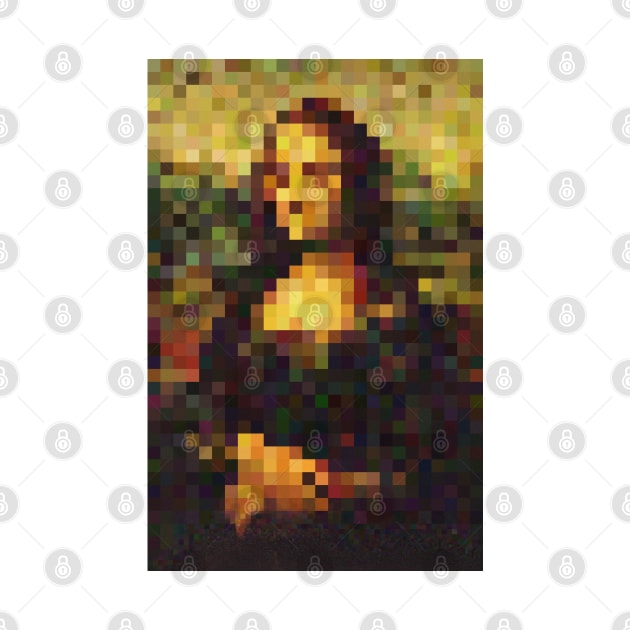 Mona Lisa Pixel Design Tee by DankFutura