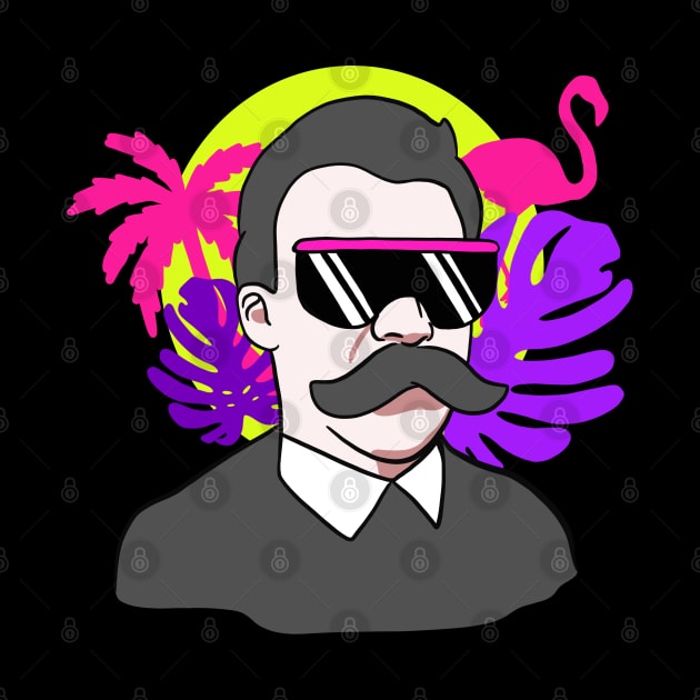 Nietzsche 80s Vaporwave Portrait by isstgeschichte