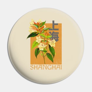 Shanghai China Vintage Botanical Illustration Pin