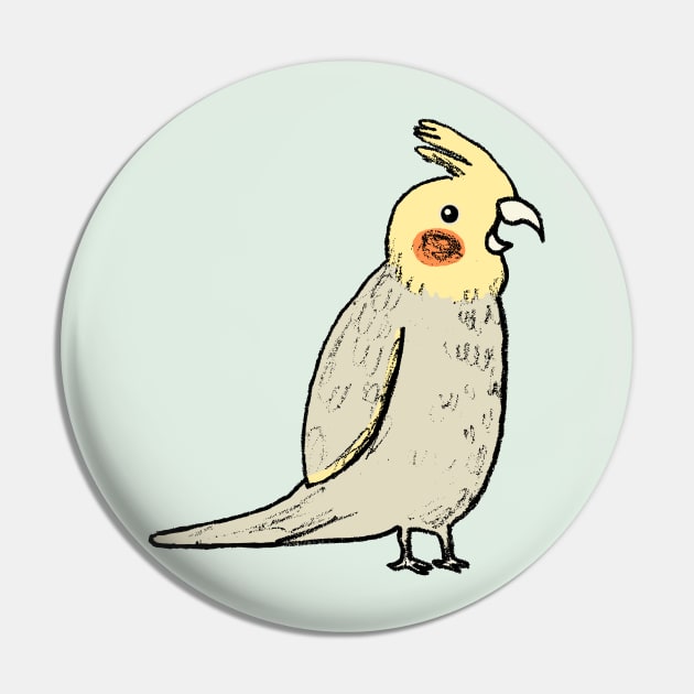Happy Cockatiel Pin by Sophie Corrigan