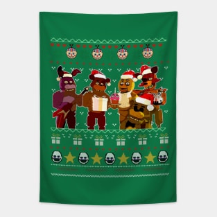 Holidays With Five Night at Christmas style ugly Tapestry