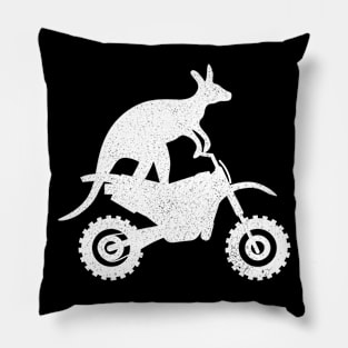 Kangaroo Rides Motocross Bike Funny Australia Travel Gift Pillow