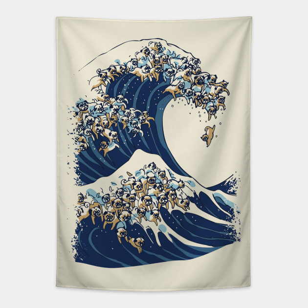Pug wave tapestry deals