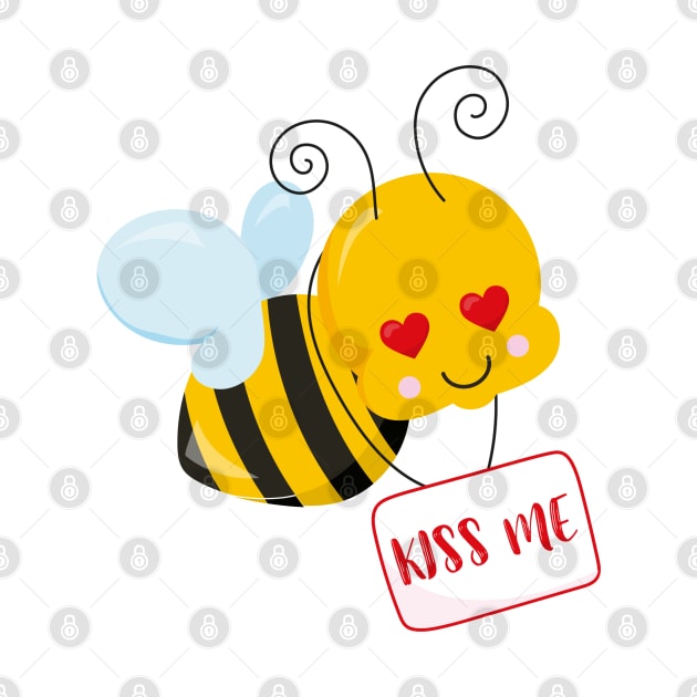 Cute Bee Valentine's day Design by P-ashion Tee