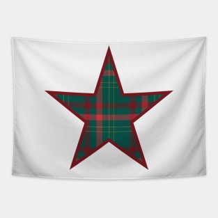 Maroon and green plaid star Tapestry