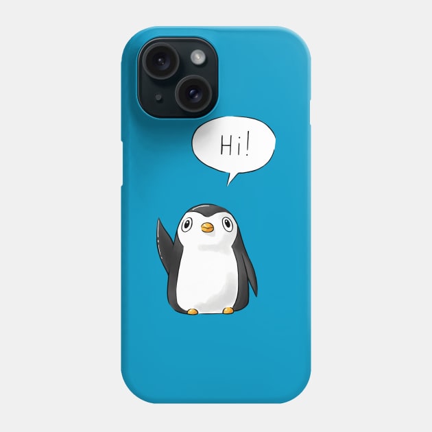 Hi Penguin Phone Case by Freeminds